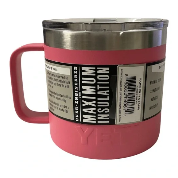 YETI RAMBLER 14oz MUG STANDARD LID SUPER RARE HARBOR PINK RETIRED